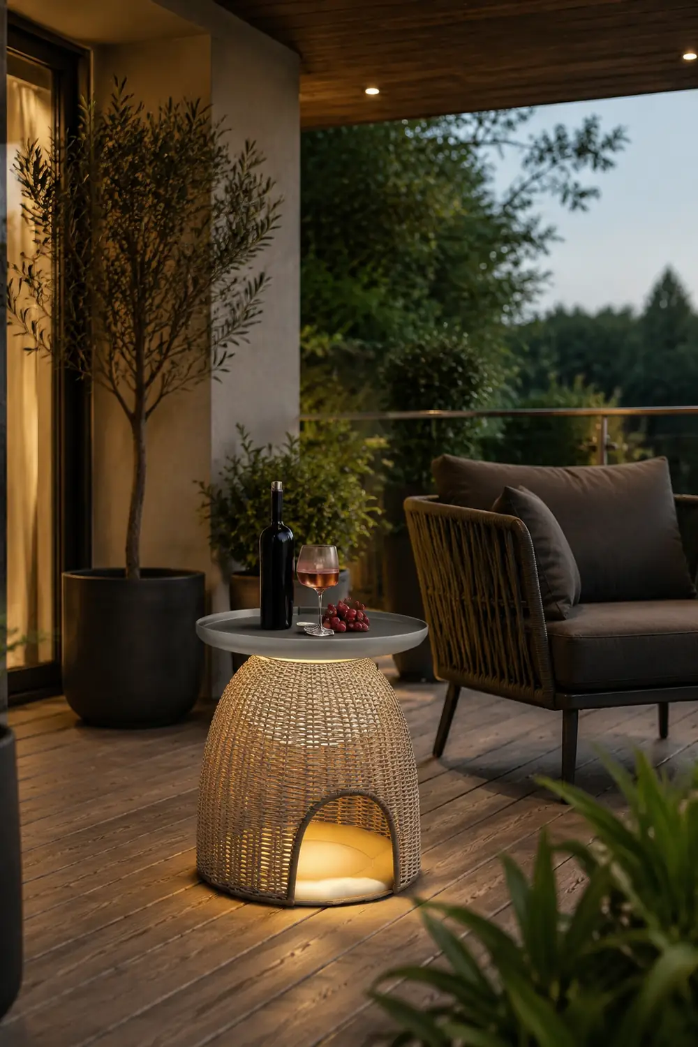 Ritta Außenstehleuchte /mit Tisch, Solar, 40/47CM Lang - Lumpaz