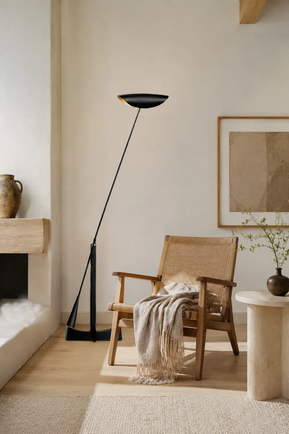 Carins Lineare Schwarze & Goldene Stehleuchte, 150CM Lang - Lumpaz