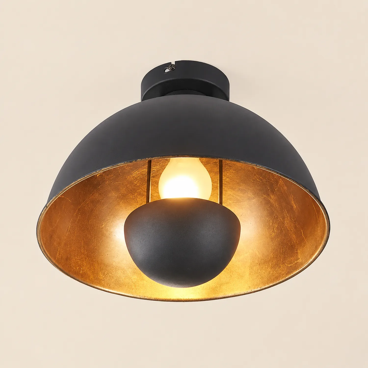 Carins Schwarz & Gold Deckenleuchte, ∅30/40CM - Lumpaz
