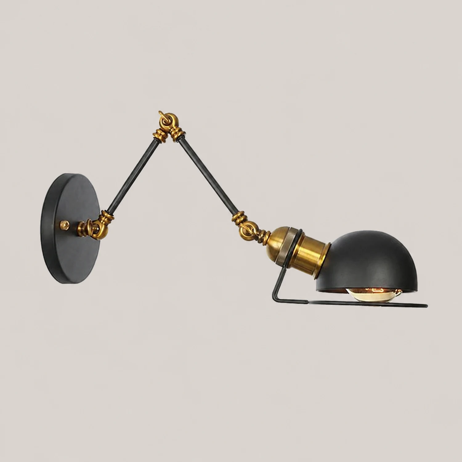 Brady Schwarze Verstellbare Wandleuchte, Metall, 10/20/30/40CM Lang - Lumpaz