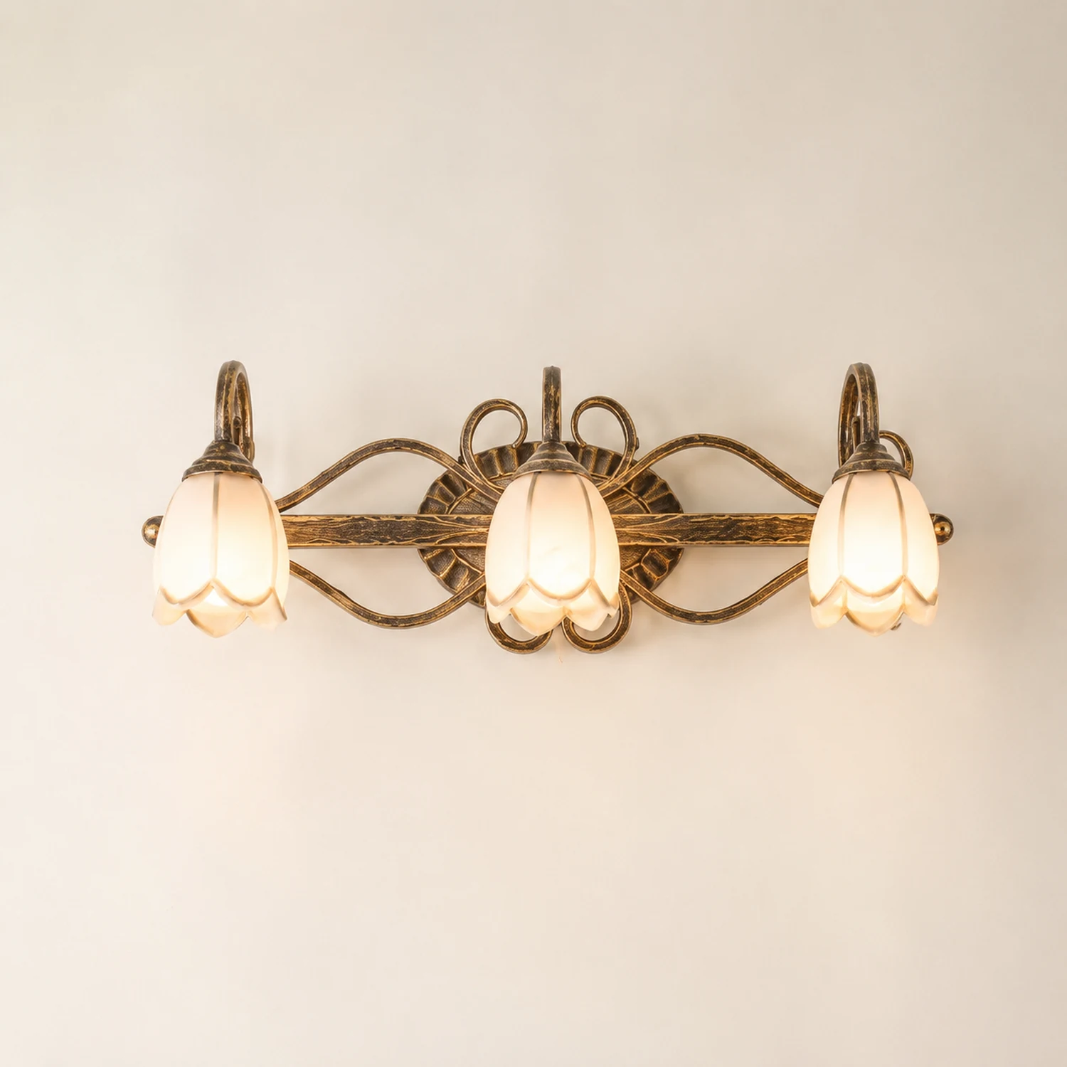 Félicie Antike Messing Spiegel Front Vanity Wandleuchte, 2/3-flammig - Lumpaz