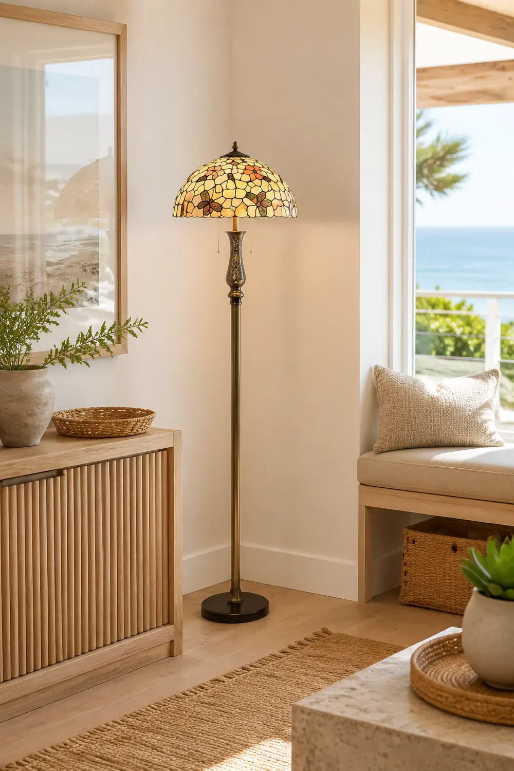 Alessio Schmetterling & Blume Stehlampe, Metall, 160CM Lang - Lumpaz