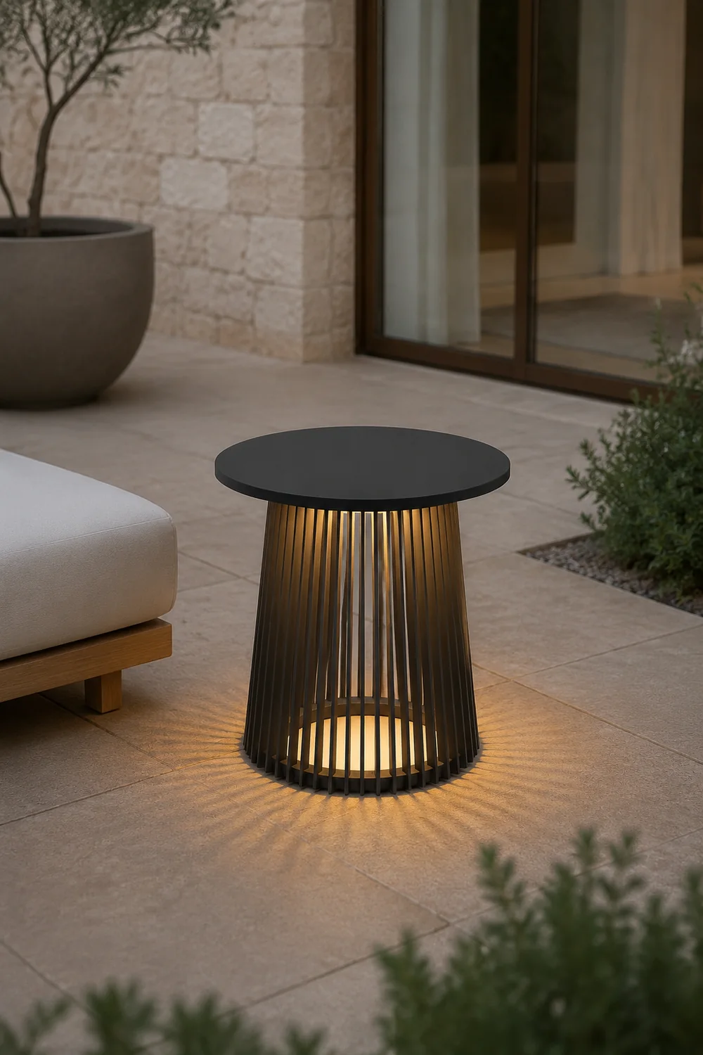Orr Außenstehleuchte /mit Tisch, Solar, Höhe 40/50/70CM - Lumpaz