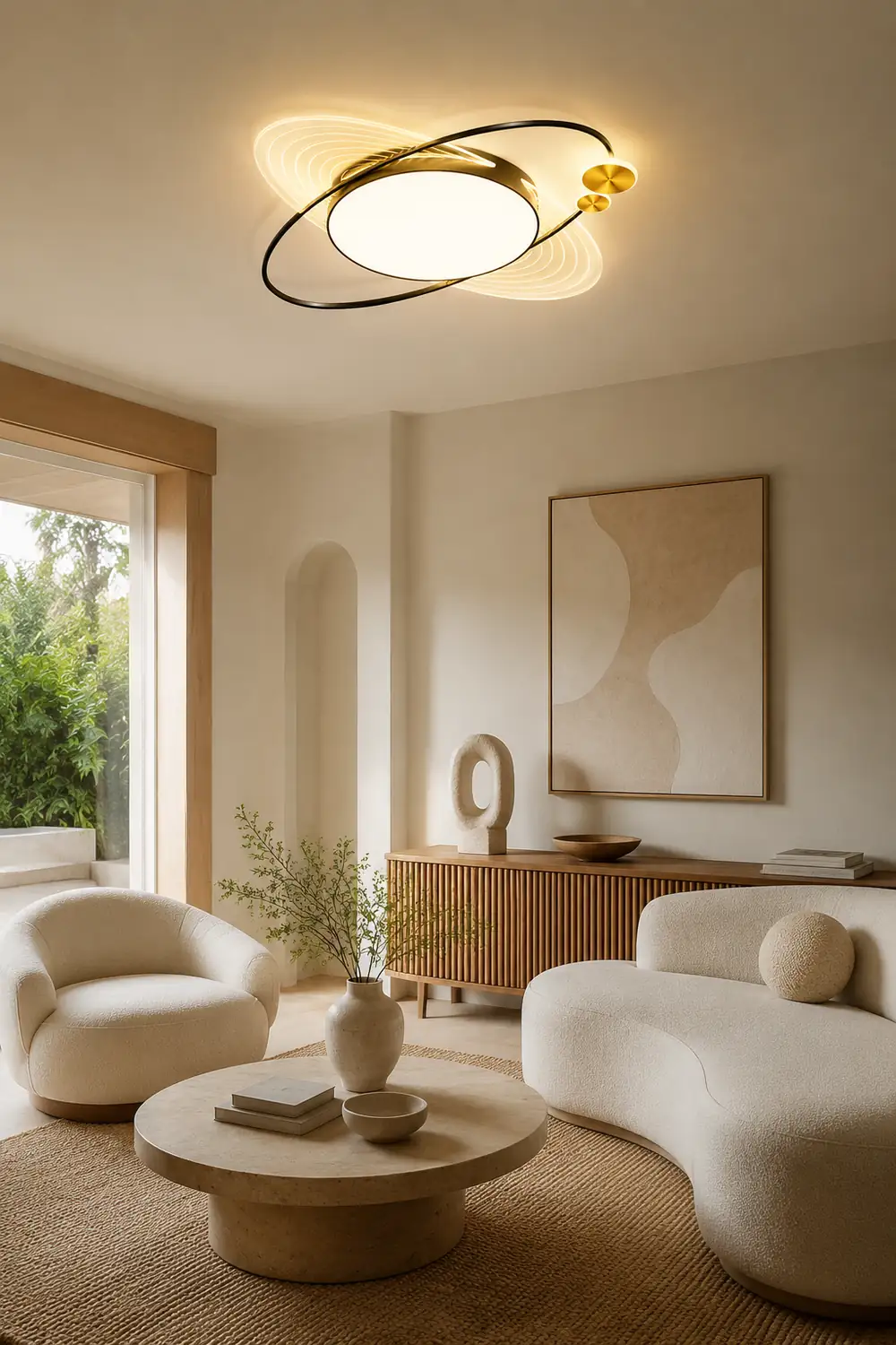 Lacey Modern LED Deckenleuchte Kreis-Design für Wohnzimmer Schlafzimmer, ∅58CM - Lumpaz