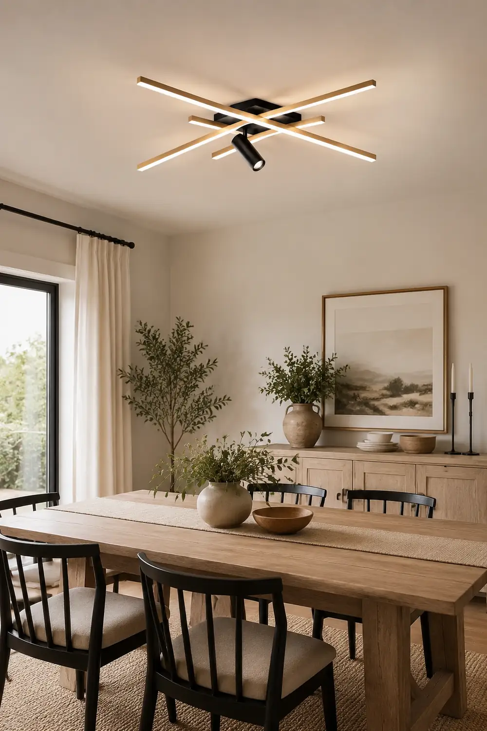 Edge Kunst Dimmbar Deckenleuchte Geometrisch Metall LED für Wohnzimmer,70CM/95CM Lang - Lumpaz