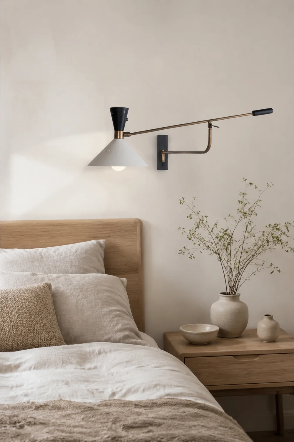 Carins Nordic Verstellbare Wandleuchte Weiß, 78CM Lang - Lumpaz