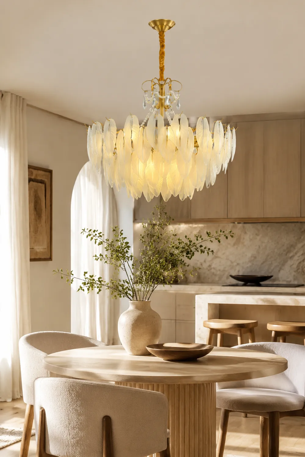 Kirsten Kronleuchter Perle Farbe Schaltbar Metall & Glas, ∅50/60/80CM - Lumpaz