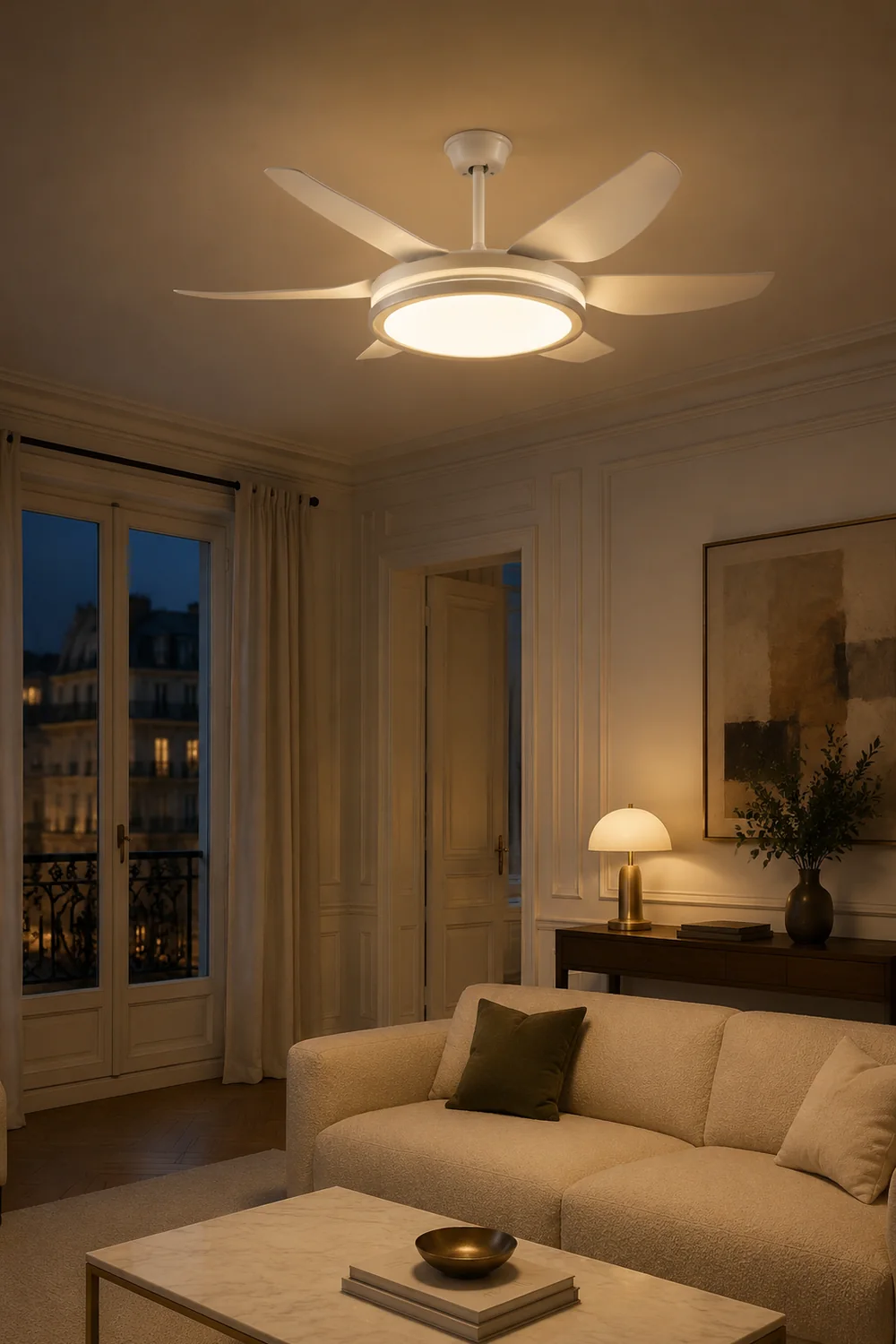 Haydn 6-Blatt-Deckenventilator mit Beleuchtung Grundlegend, 2 Farben, ∅130CM - Lumpaz