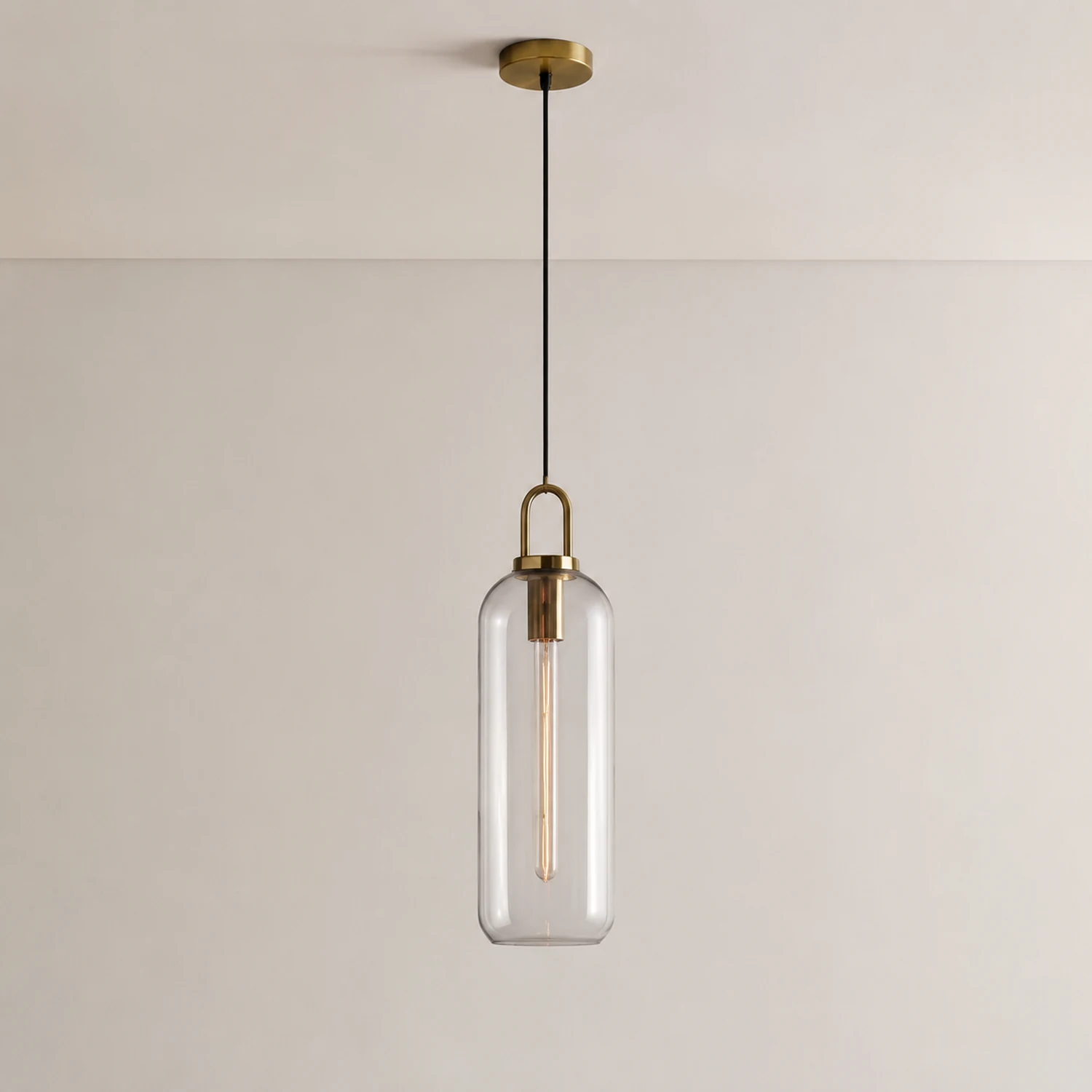 Hailie Pendelleuchte Klar /Matt Glas 2 Farbe, ∅13/15CM - Lumpaz