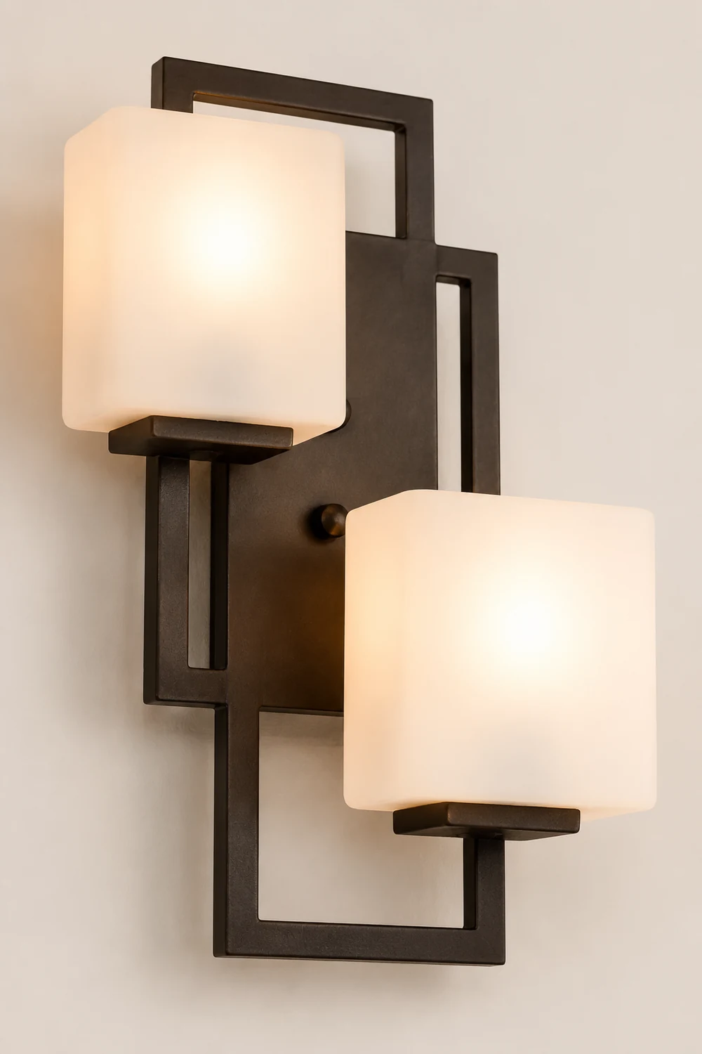 Eyrn Bronze Ankleider Wandlampe, 2-flammig, 35CM Lang - Lumpaz