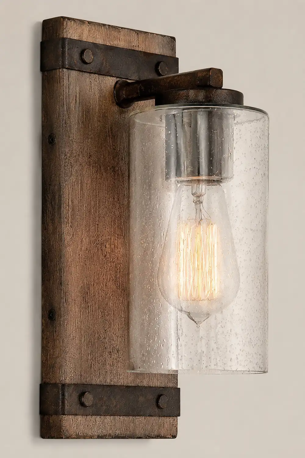 Austin Wandleuchte, Metall & Holz, 28CM Lang - Lumpaz