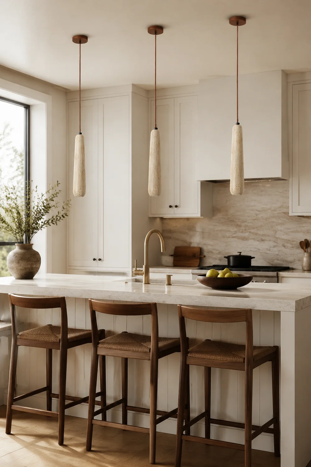 Ozawa Pendelleuchte, Cluster, Holz & Stein, 1/2/3-flammig - Lumpaz