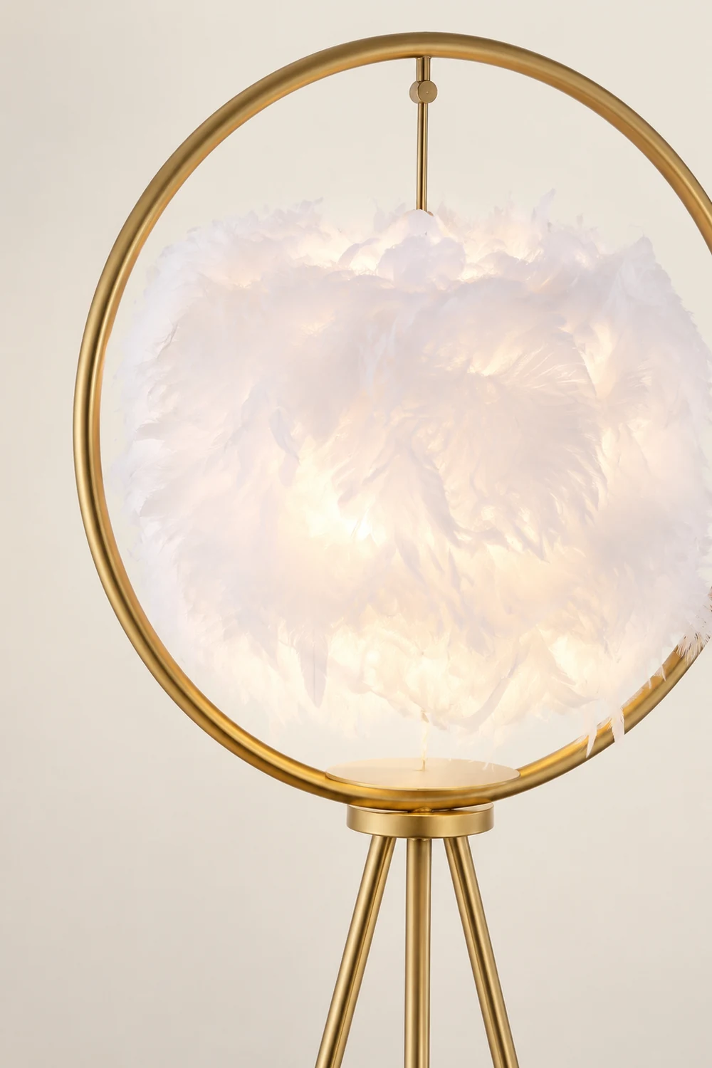 O'Moore Feder Ring Stativ Stehlampe, 2 Farben, 160CM Lang - Lumpaz