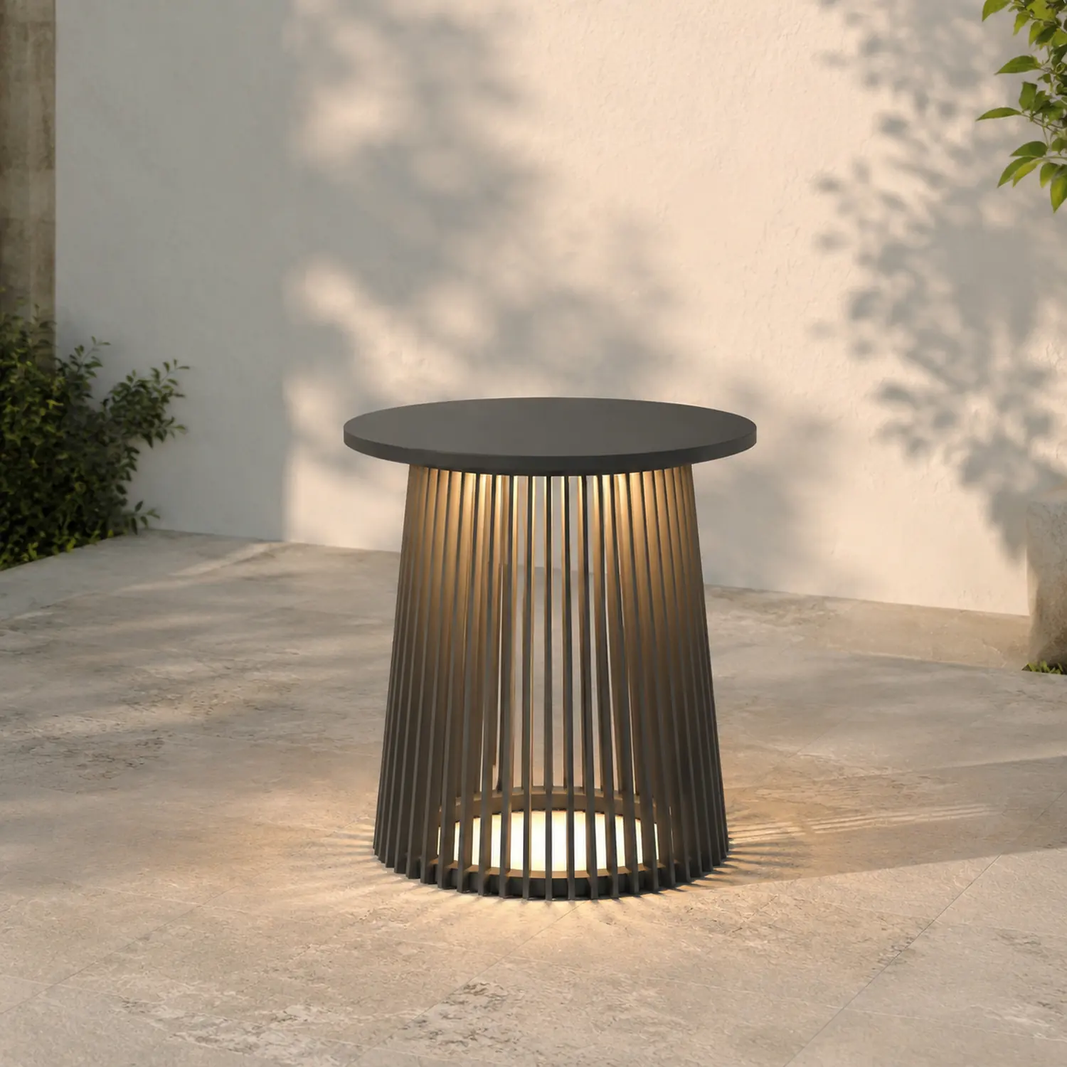Orr Außenstehleuchte /mit Tisch, Solar, Höhe 40/50/70CM - Lumpaz
