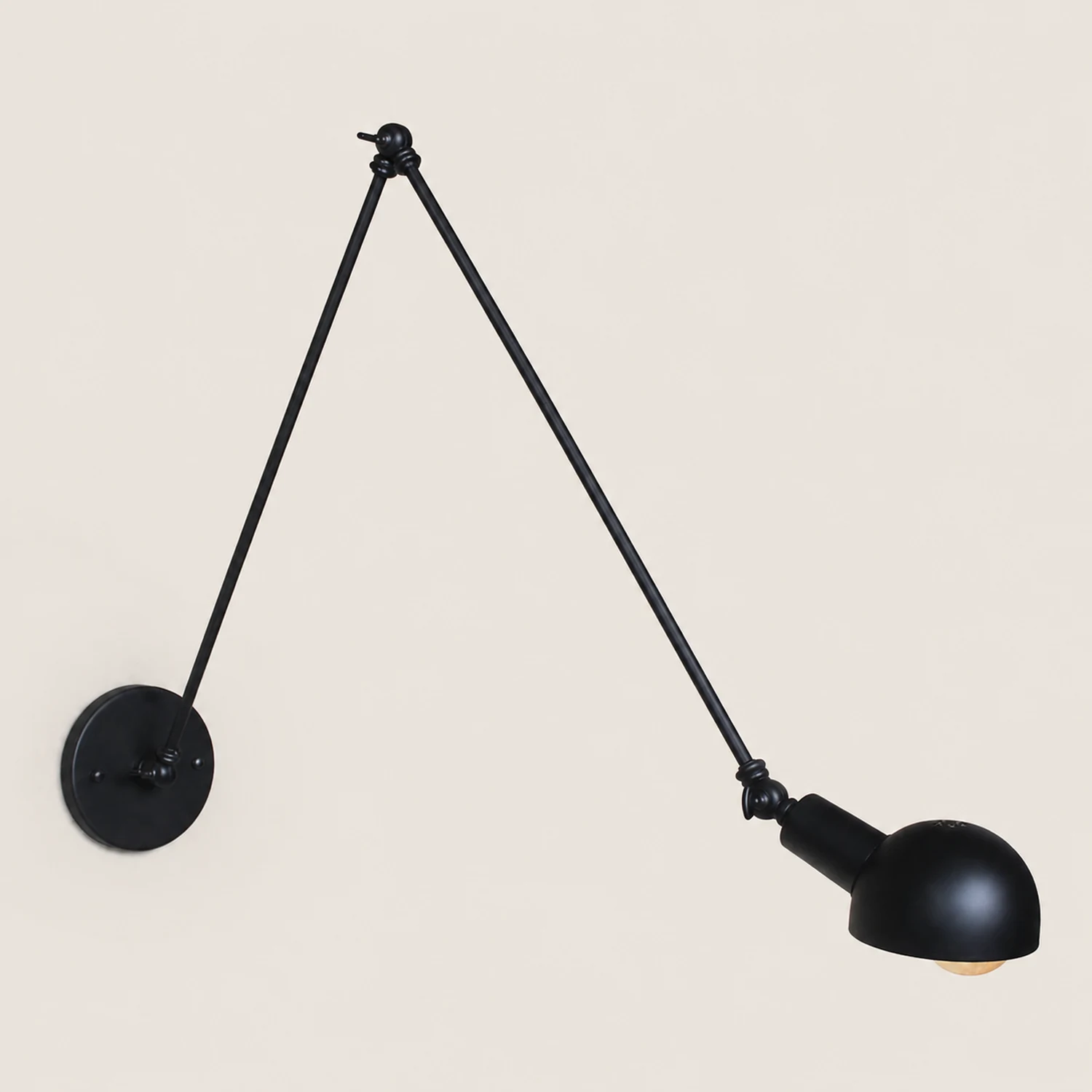 Brady Schwarze verstellbare Wandleuchte, 25/30/36/41/50CM Lang - Lumpaz