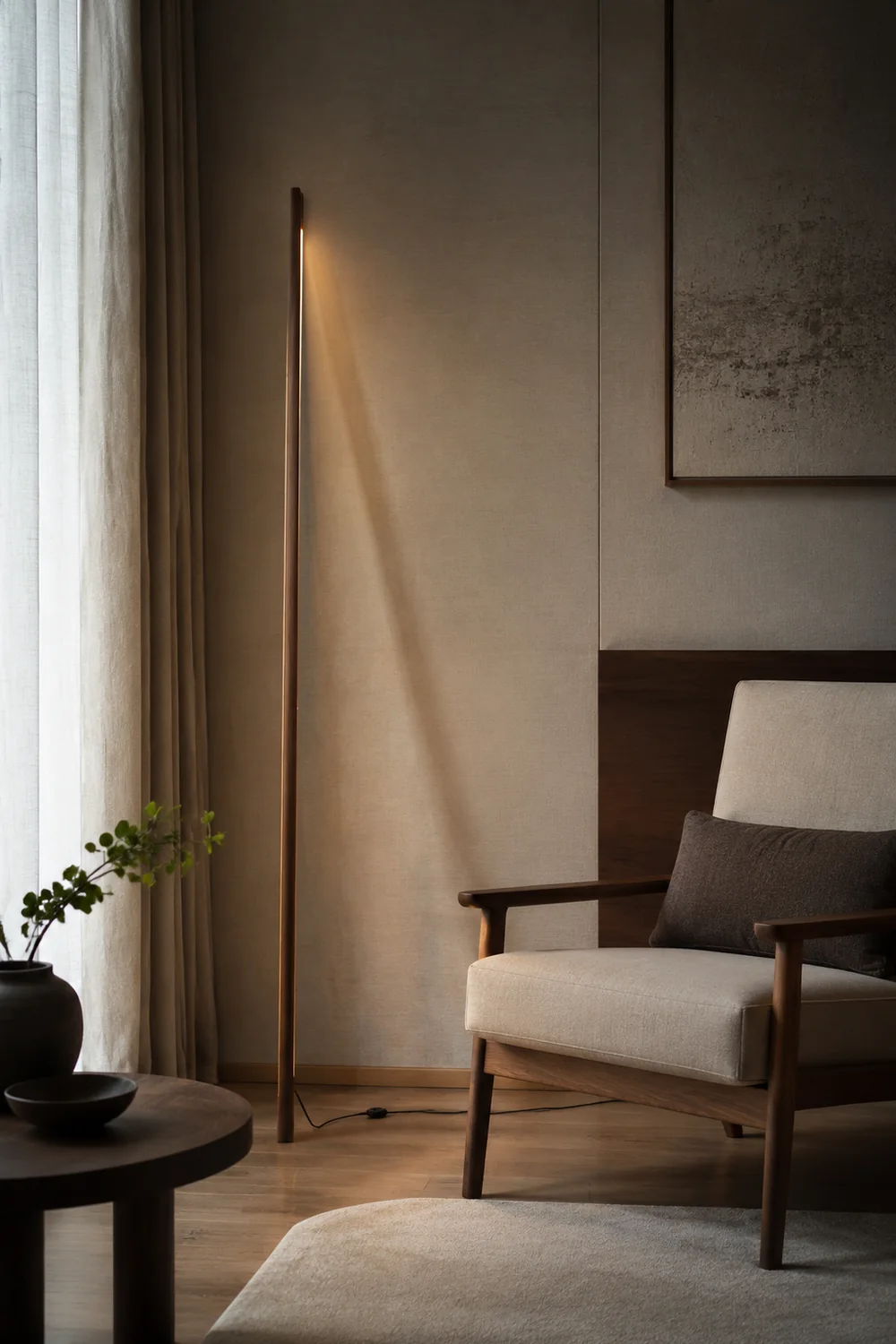 Ozawa Lineare Stehlampe, Holz & Acryl, 3 Farben, 119CM Lang - Lumpaz