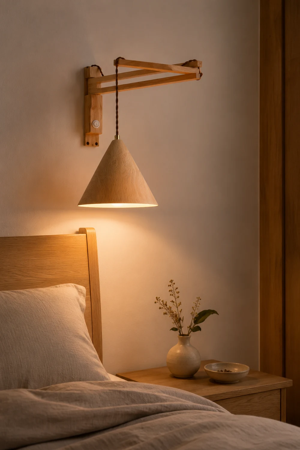 Ozawa Einstellbar Wandleuchte , Holz & Metall, 2 Farben - Lumpaz