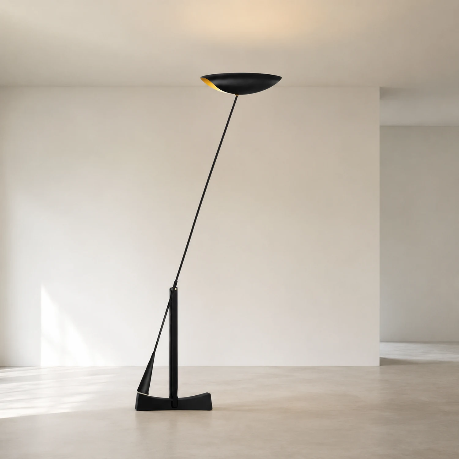 Carins Lineare Schwarze & Goldene Stehleuchte, 150CM Lang - Lumpaz