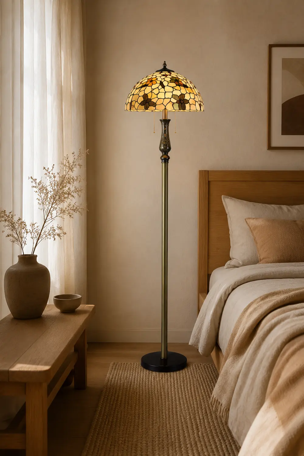 Alessio Schmetterling & Blume Stehlampe, Metall, 160CM Lang - Lumpaz
