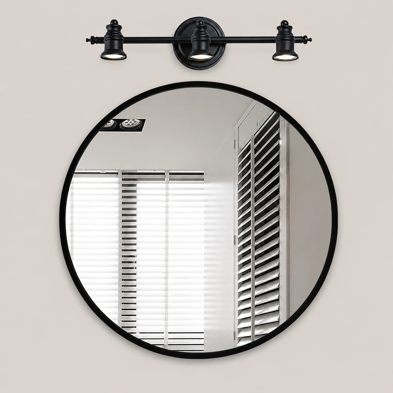 Alessio Schwarzer Spiegel Front Vanity Wandleuchte, 2/3/4-flammig - Lumpaz