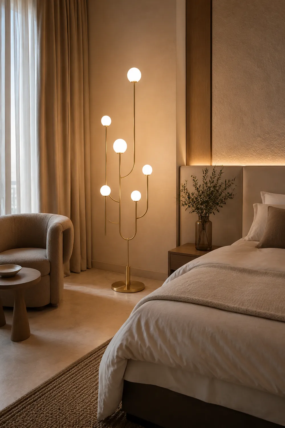 Valentina Kaktus Stehlampe, Messing & Glas, 180CM Lang - Lumpaz