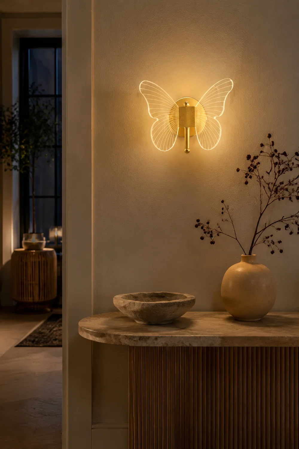 Kady Schmetterling Goldene Vanity Wandleuchte, 25CM Lang - Lumpaz