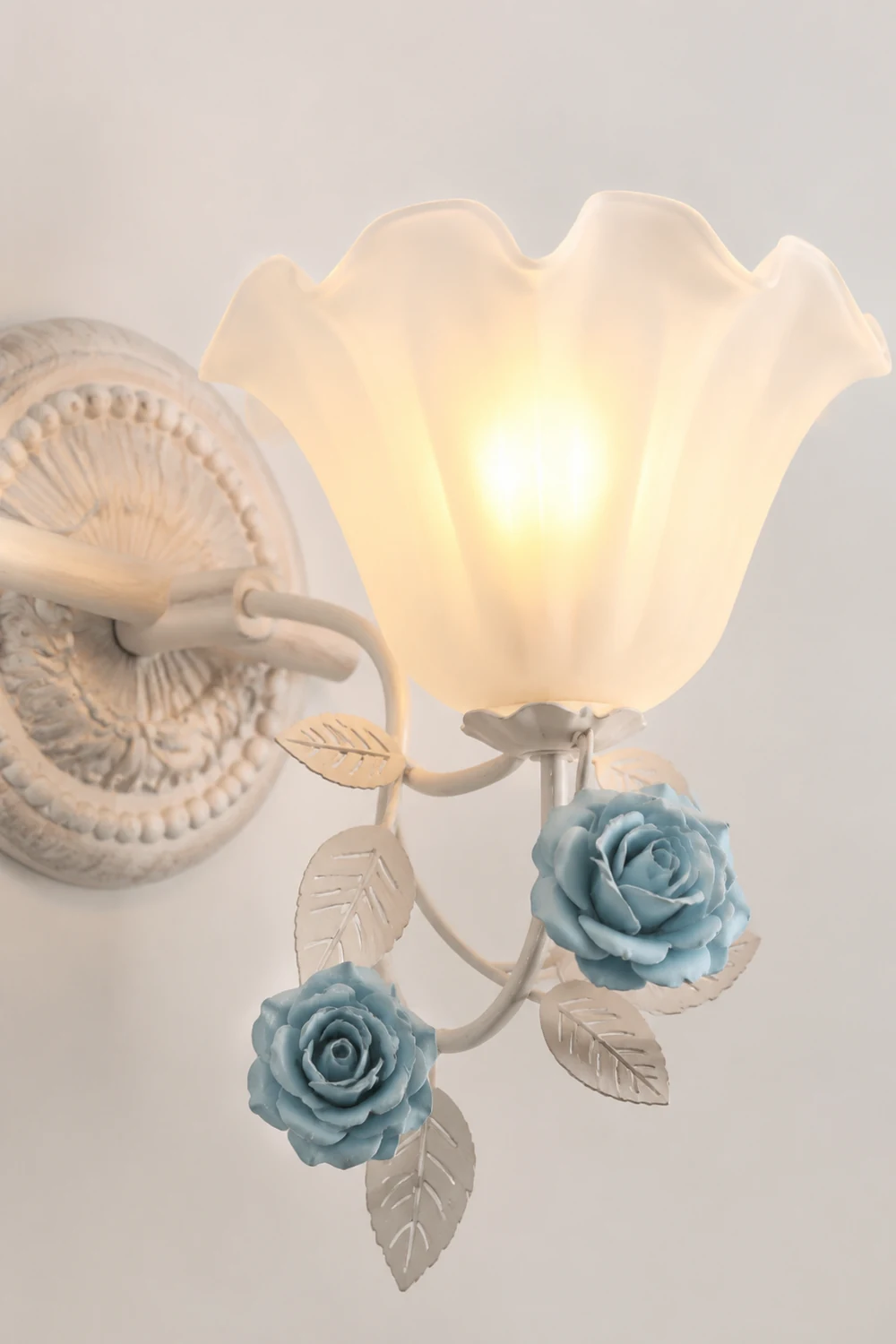 Félicie Blume Rosa & Blau Spiegelfront Waschtisch-Wandleuchte, 2/3-flammig - Lumpaz