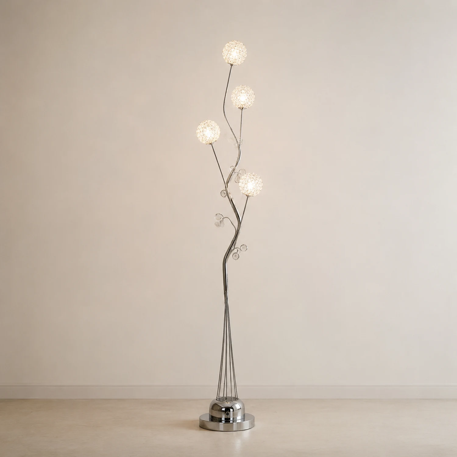 Bella Rote Stehleuchte mit Blumenverzweigung, 3-flammig, 140CM Lang - Lumpaz