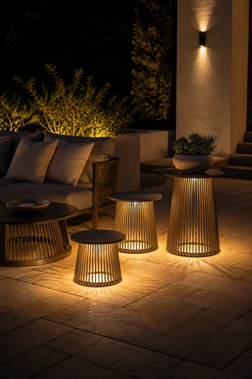 Orr Außenstehleuchte /mit Tisch, Solar, Höhe 40/50/70CM - Lumpaz