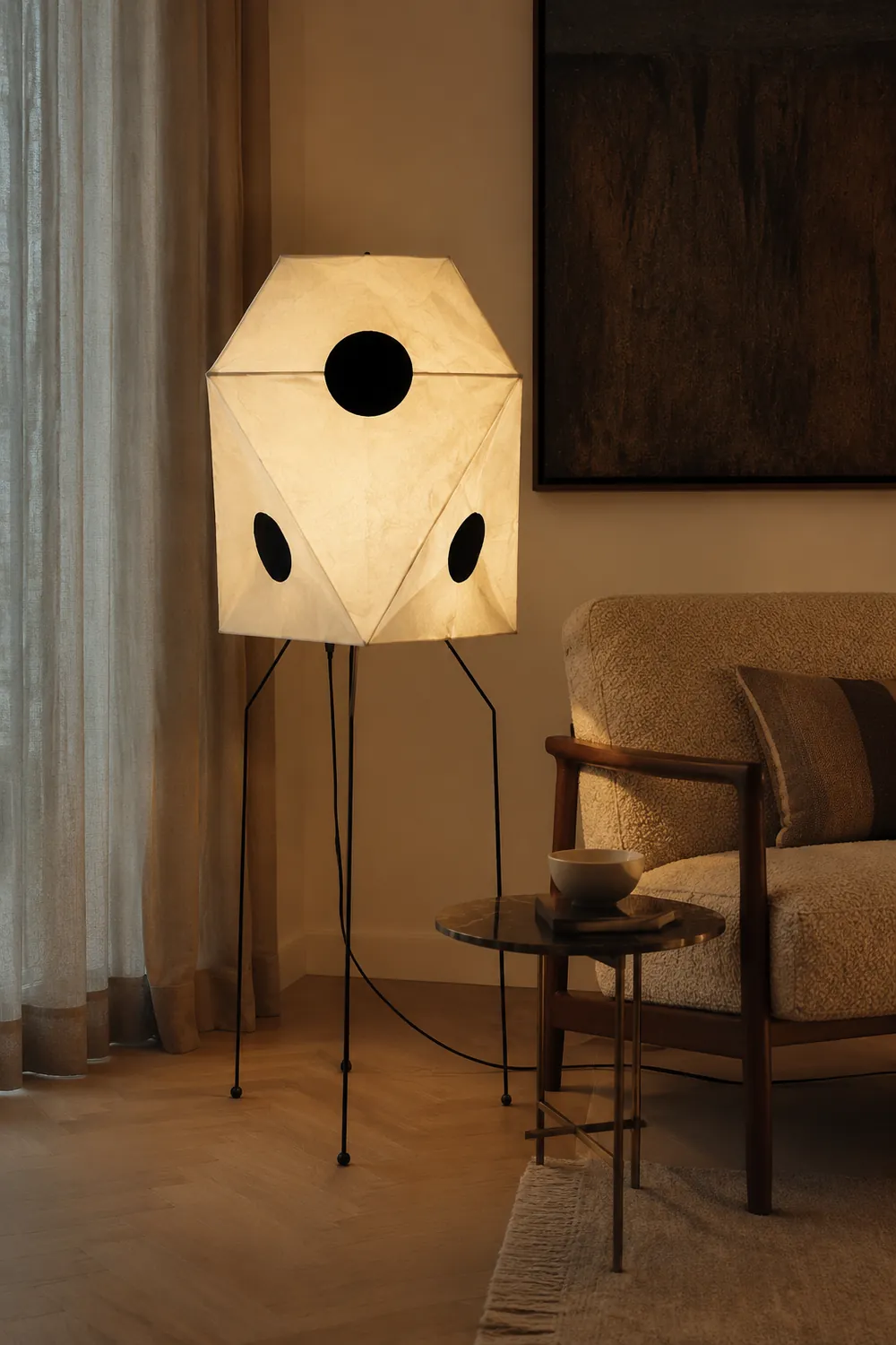 Renée Stehleuchte Kunstdruckpapier & Metall, 48CM Lang - Lumpaz