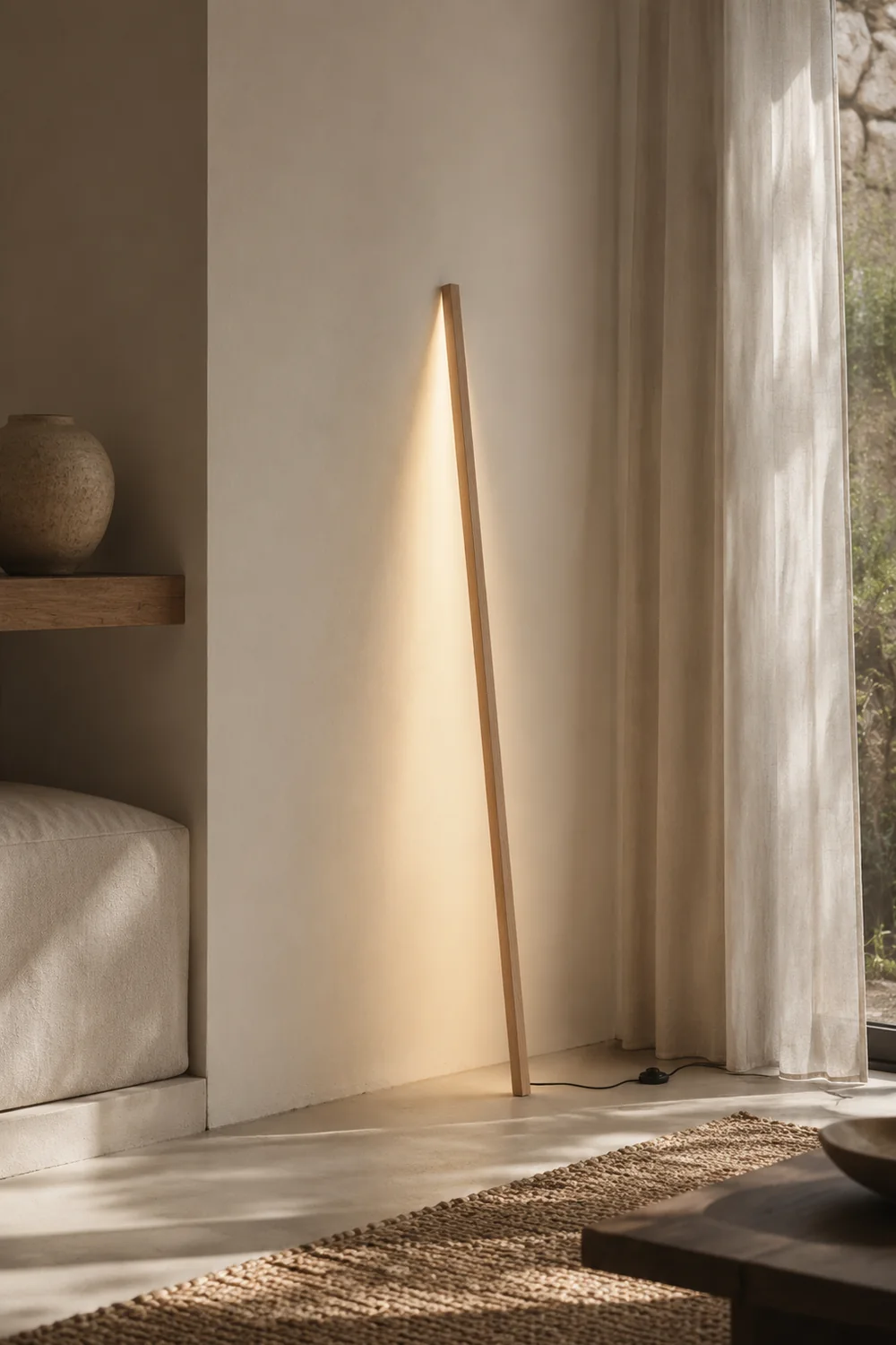 Ozawa Lineare Stehlampe, Holz, 2 Farben - Lumpaz