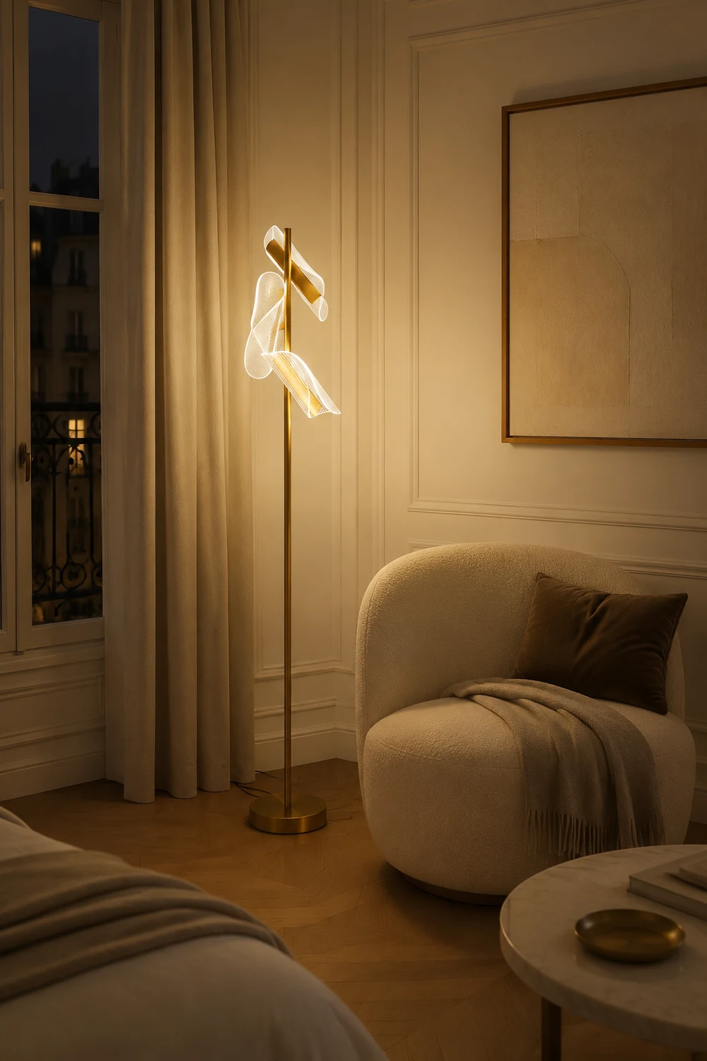 Salgado Wellige Stehlampe, 3-flammig - Lumpaz
