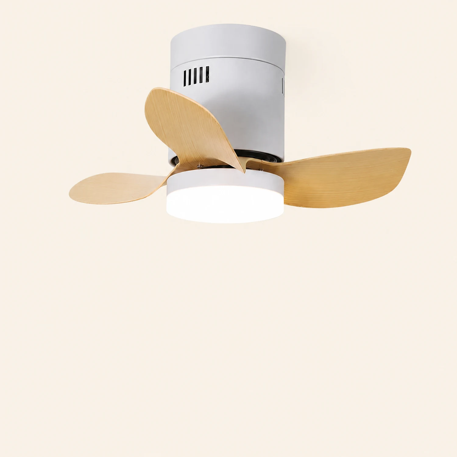 Walters 3-Blatt Weiße Deckenventilator mit Beleuchtung, 2 Farben, ∅60CM - Lumpaz