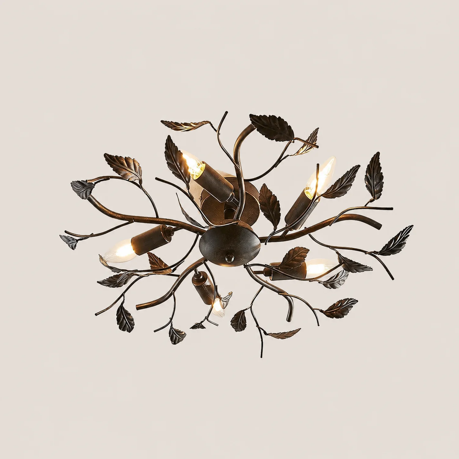 Ophelia Schwarzes Blatt Deckenleuchte, ∅55/85/95CM - Lumpaz