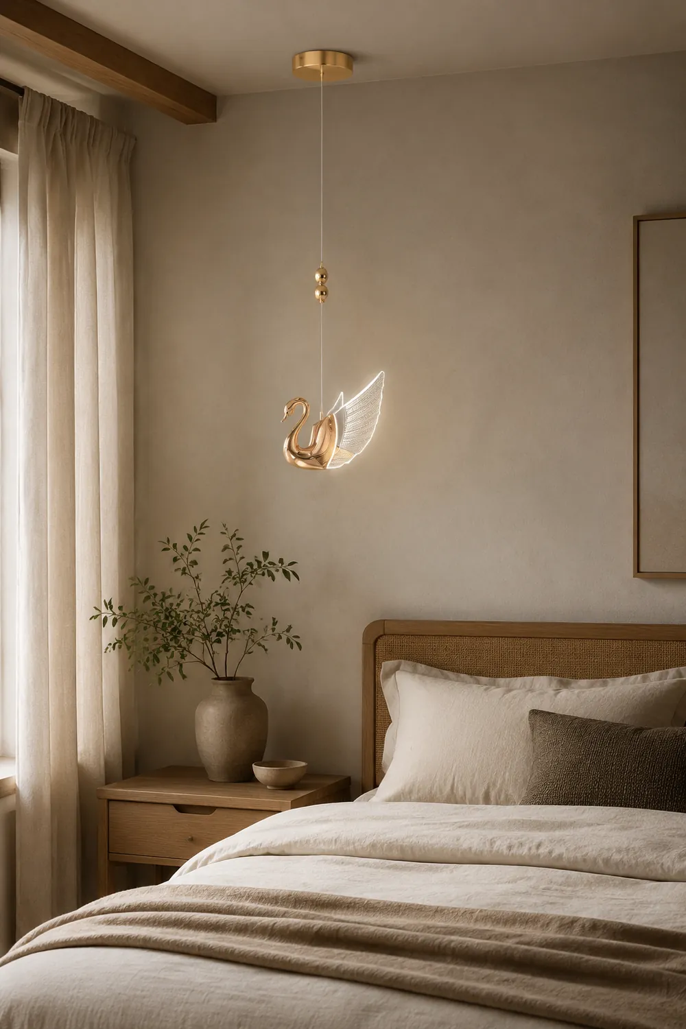 Kady Schwan Pendelleuchte, 2 Farbe - Lumpaz