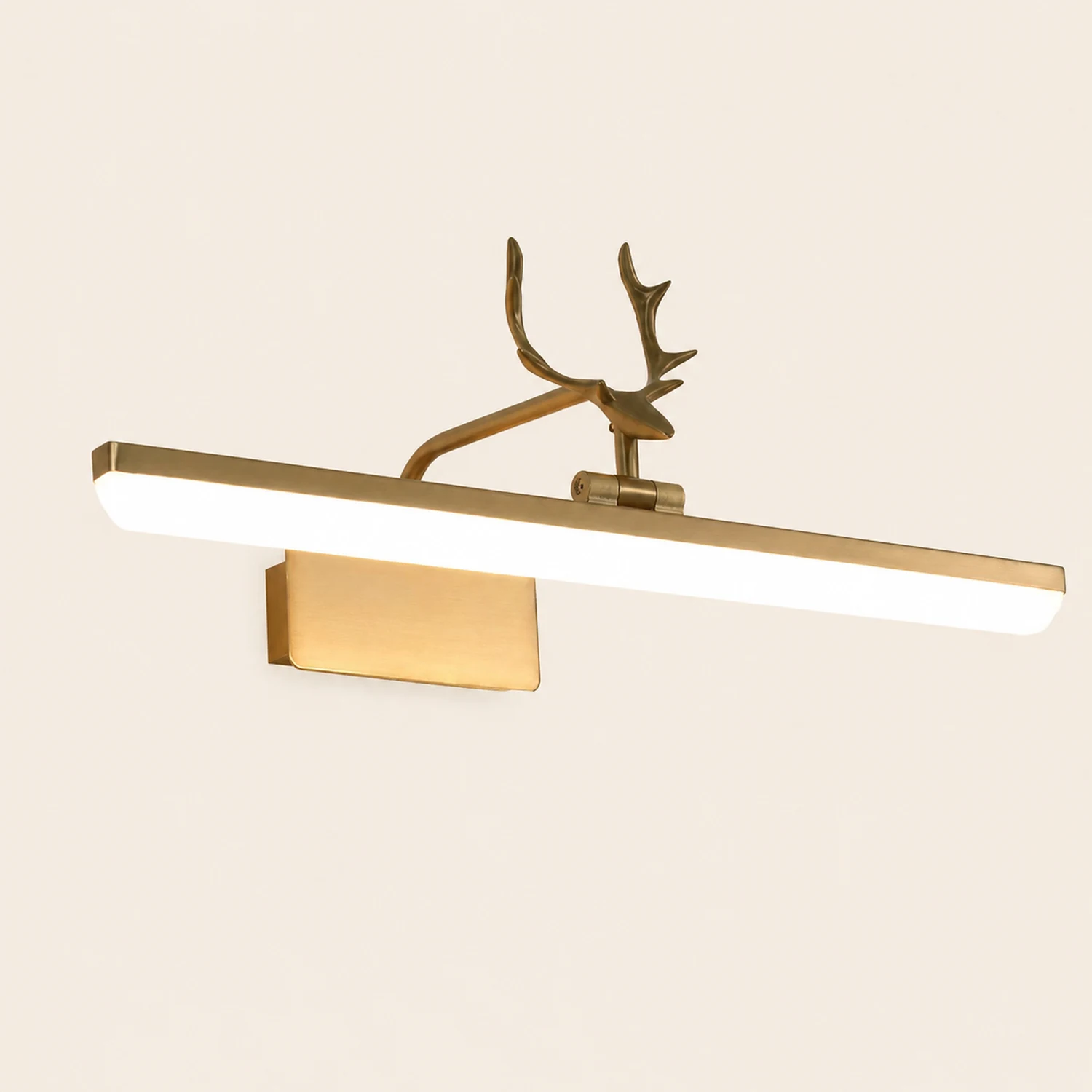 Leigh Geweihe Spiegelfront Waschtisch-Wandleuchte, 3 Farben, Metall, 43/58/74/93CM Lang - Lumpaz