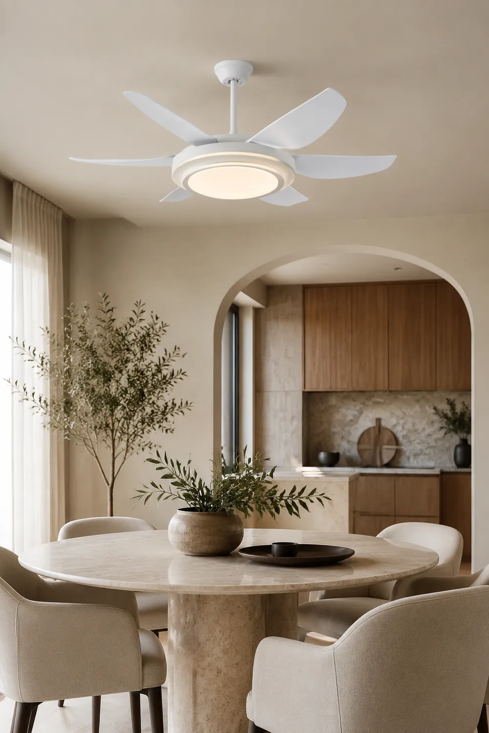 Haydn 6-Blatt-Deckenventilator mit Beleuchtung Grundlegend, 3 Farben, ∅130CM - Lumpaz