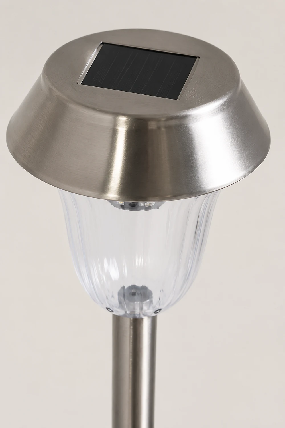 Pena Außen-Wegeleuchte Schüssel Solarenergie Silber, 40CM lang - Lumpaz