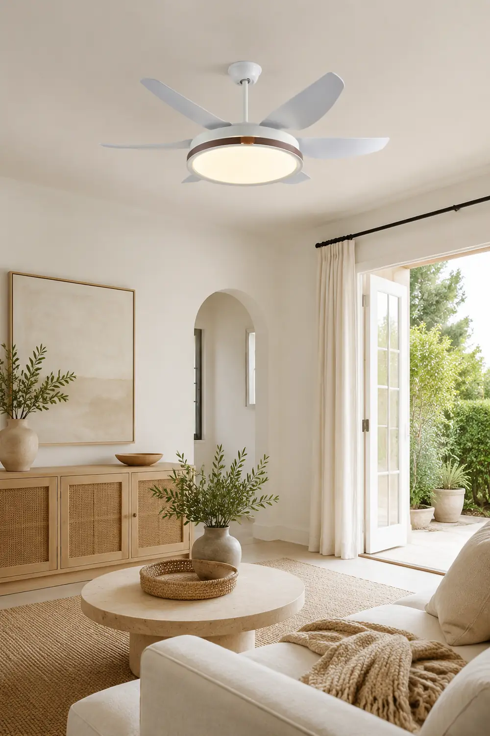 Haydn 6-Blatt-Deckenventilator mit Beleuchtung, 4 Farben, ∅130CM - Lumpaz