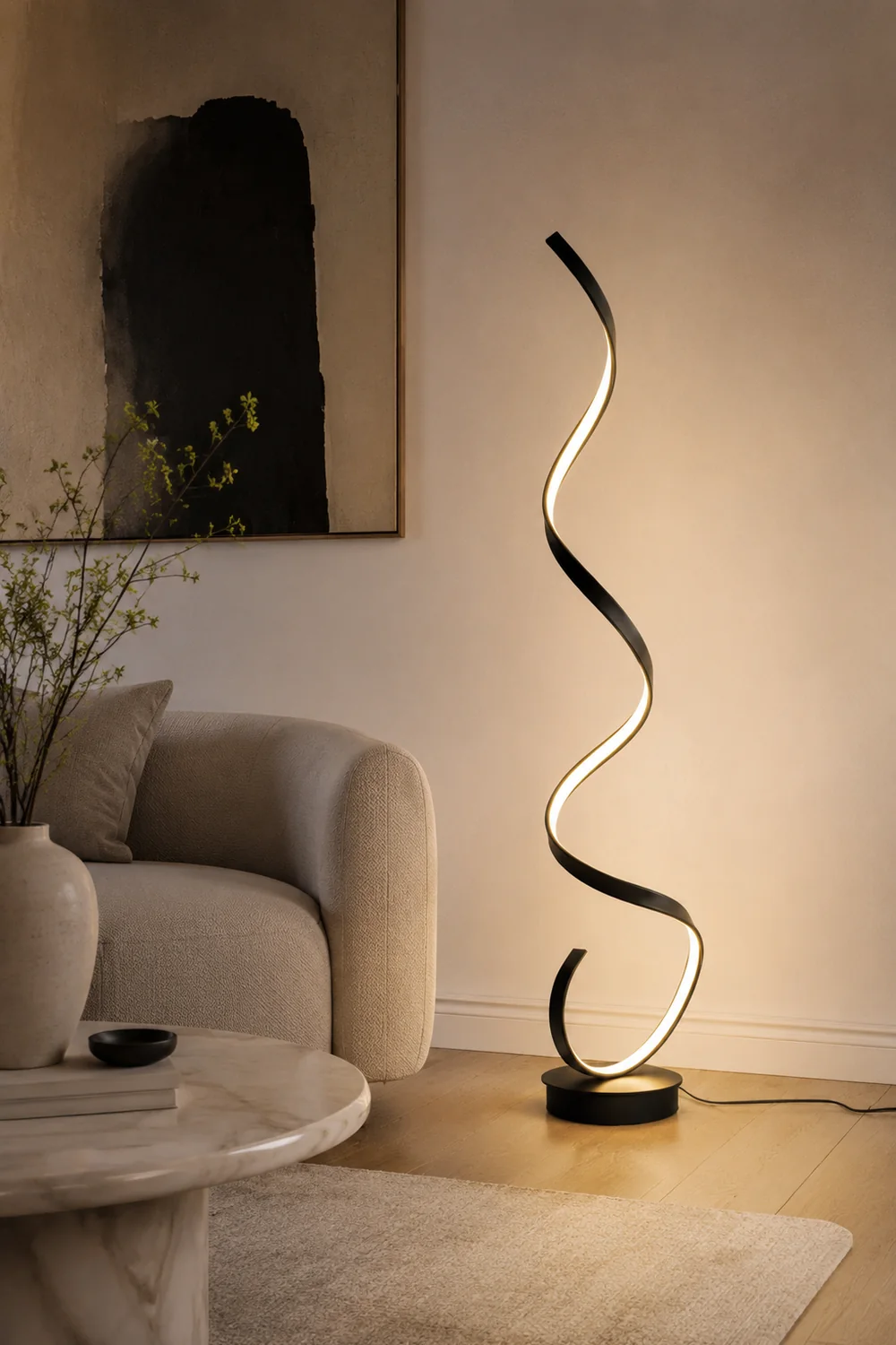 Stromlinienförmige Stehleuchte, 2 Farben, 135CM Lang - Lumpaz