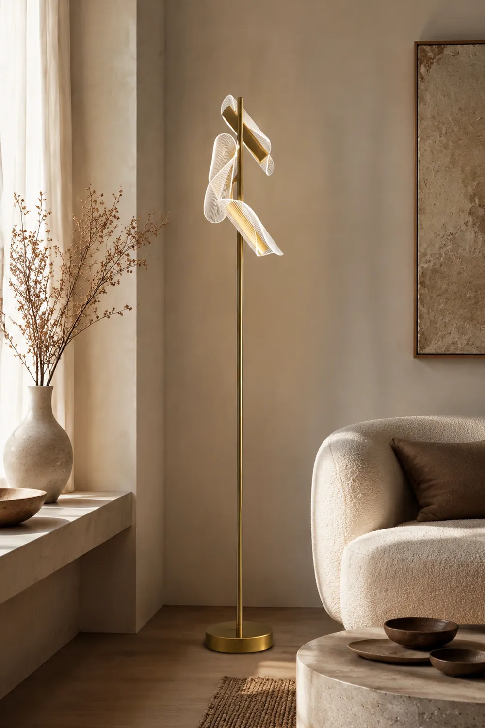 Salgado Wellige Stehlampe, 3-flammig - Lumpaz