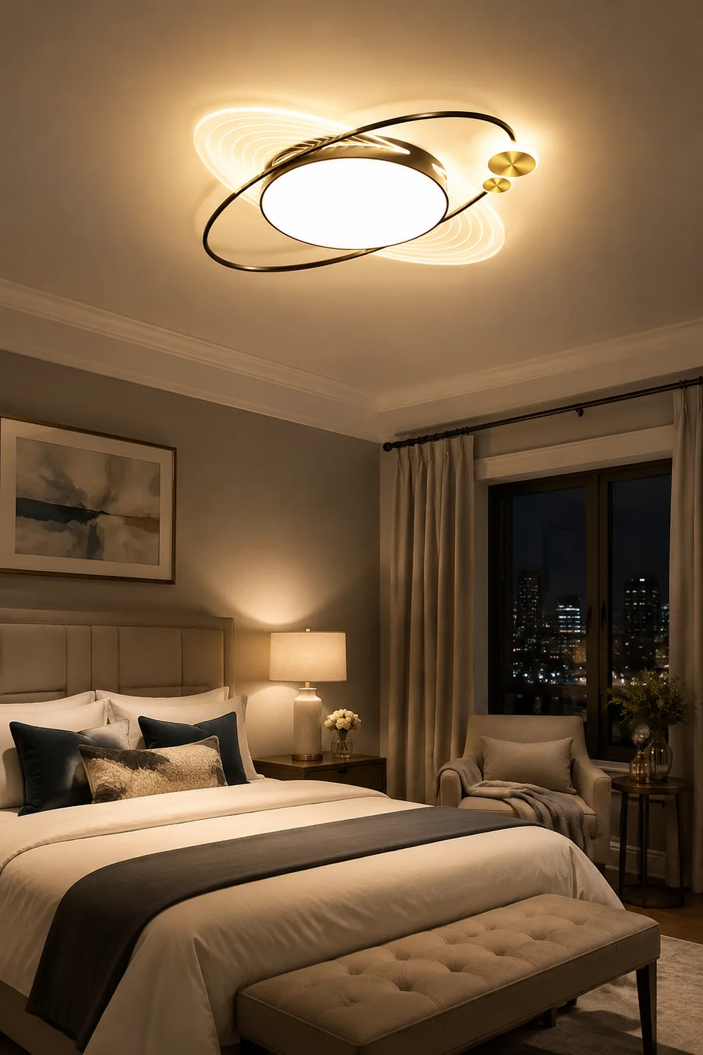 Lacey Modern LED Deckenleuchte Kreis-Design für Wohnzimmer Schlafzimmer, ∅58CM - Lumpaz