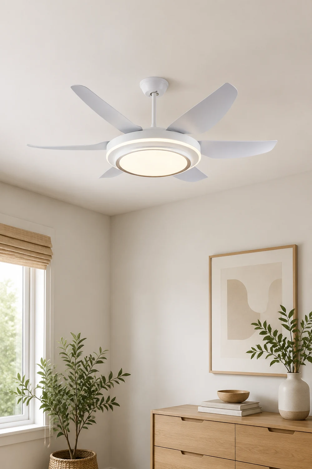 Haydn 6-Blatt-Deckenventilator mit Beleuchtung Grundlegend, 3 Farben, ∅130CM - Lumpaz