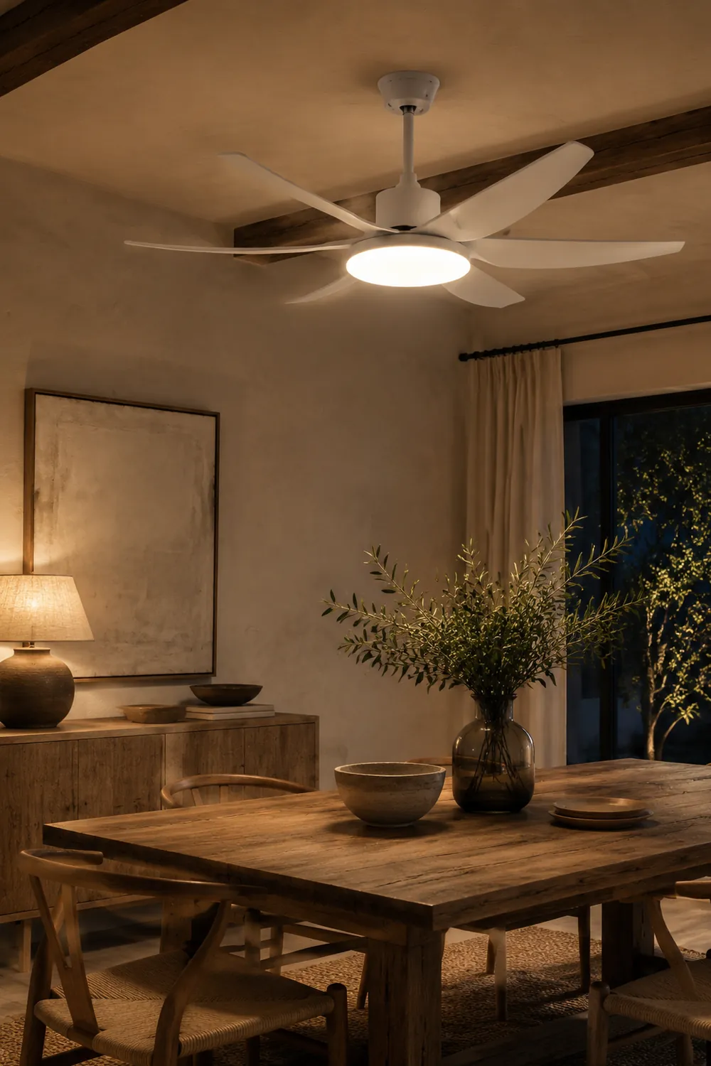 Haydn Weißer 6-Blatt-Deckenventilator mit Beleuchtung Grundlegend, ∅130CM - Lumpaz