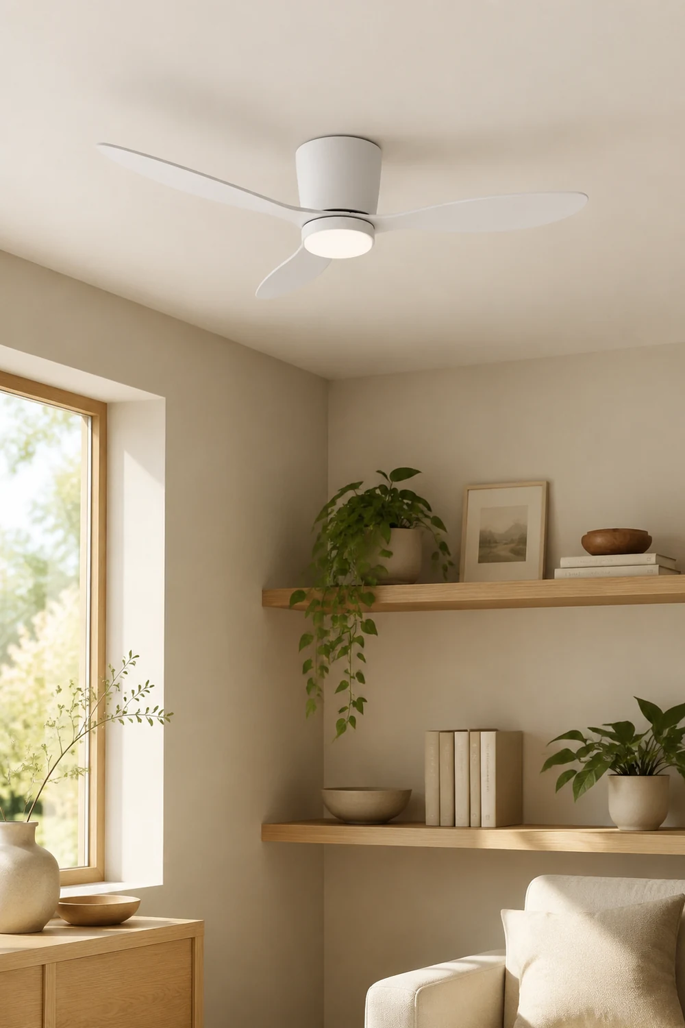 Walters 3-Blatt Deckenventilator mit Beleuchtung, 2 Farbe, ∅115CM - Lumpaz