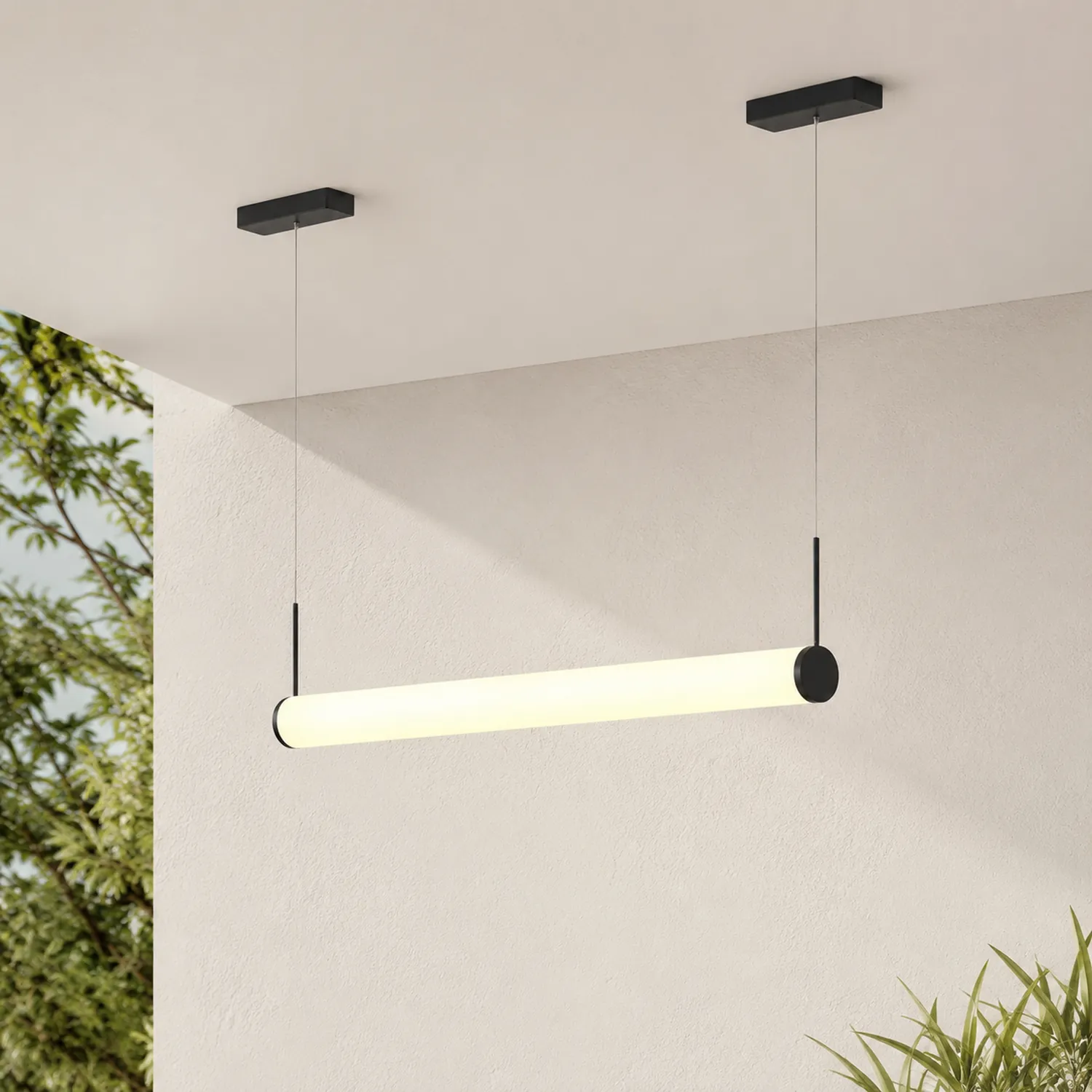 Edge Außenpendelleuchte Schwarz & Weiß, 126CM Lang - Lumpaz