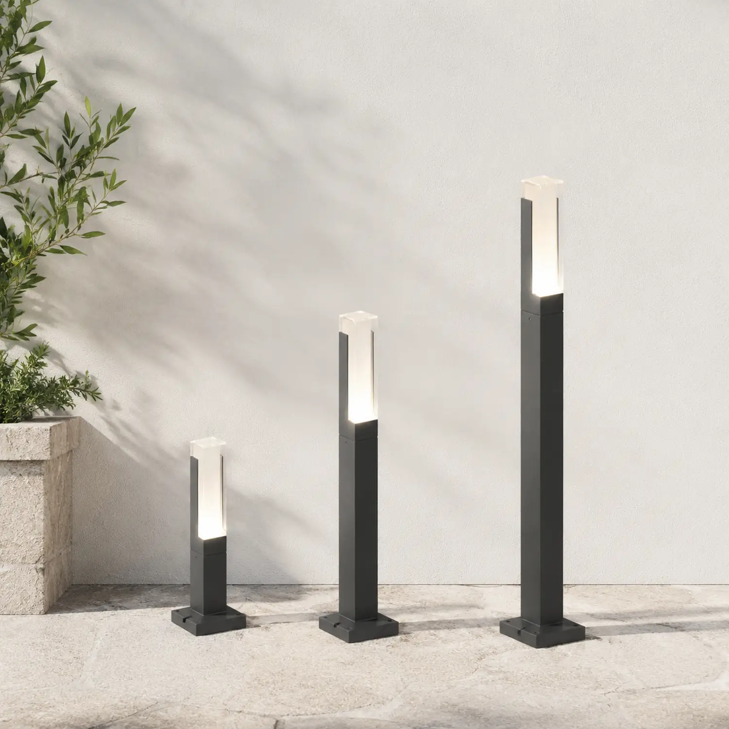 Pena Minimalistisch Außen-Pollerleuchte, 27/40/60CM Lang - Lumpaz