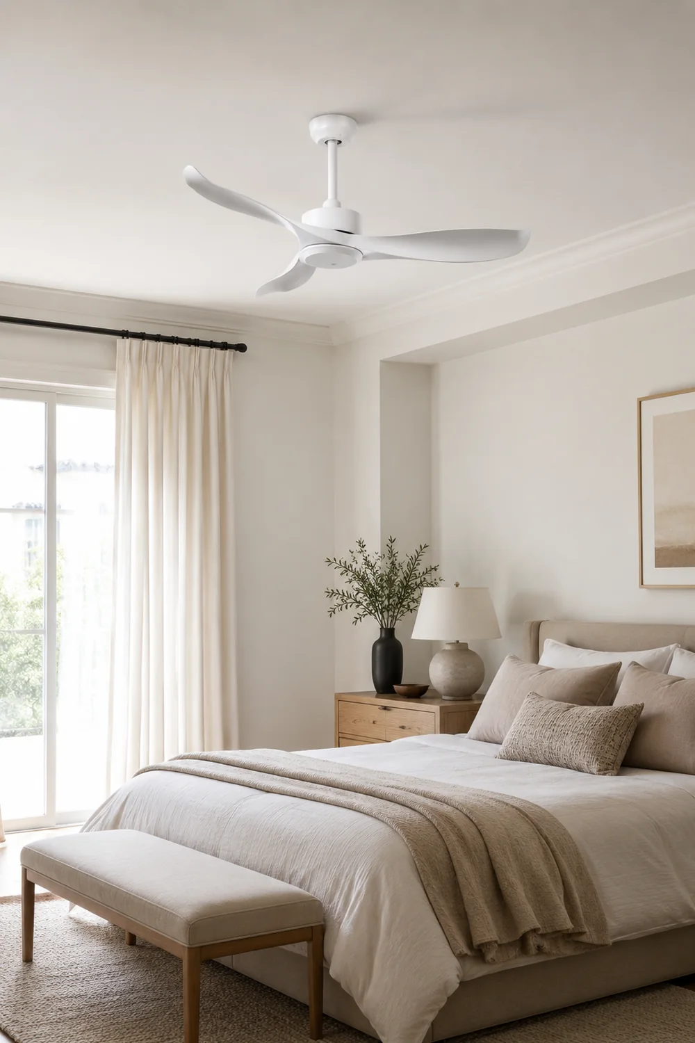 Haydn Weißer 3-Blatt-Deckenventilator, Metall & ABS, ∅132CM - Lumpaz