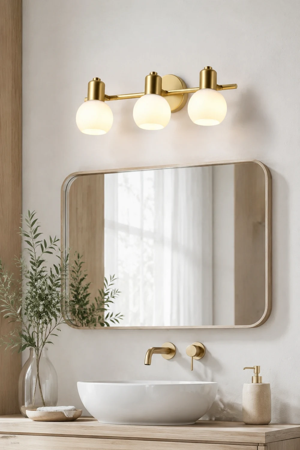 Valentina Gold Spiegelfront Waschtisch-Wandleuchte, 1/2/3-flammig - Lumpaz