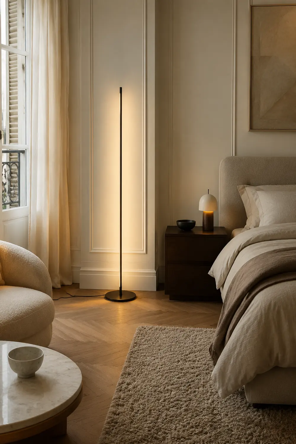 Edge Lineare Stehlampe, 3 Farben, 150CM Lang - Lumpaz